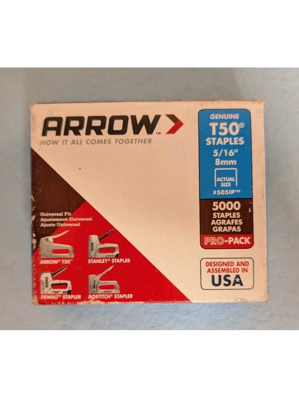 Arrow Genuine T50 Staples 5/16" Pro-Pack 5000 Universal Fit